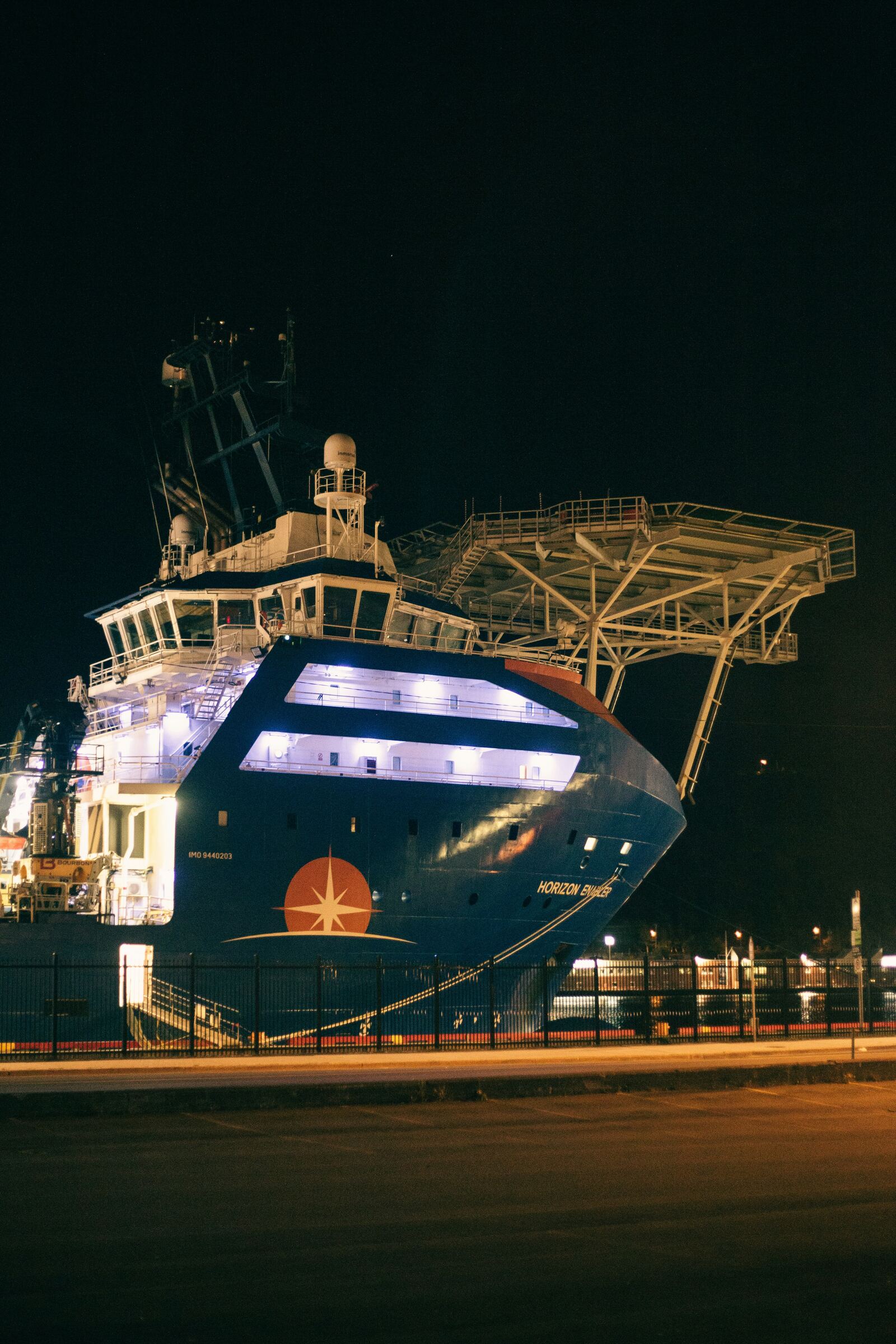 Marine supply vessel at port — bunkering services